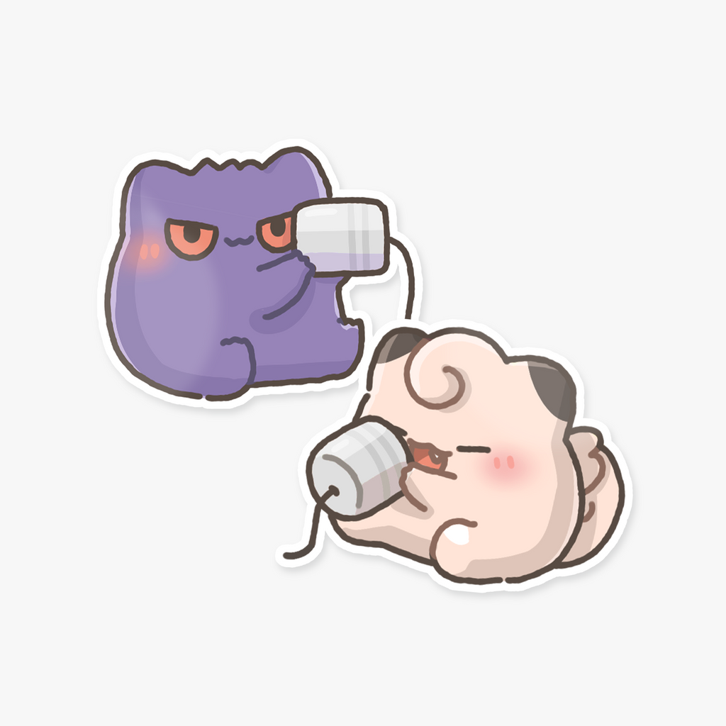 Clefairy x gengar duo sticker set