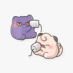 Clefairy x gengar duo sticker set