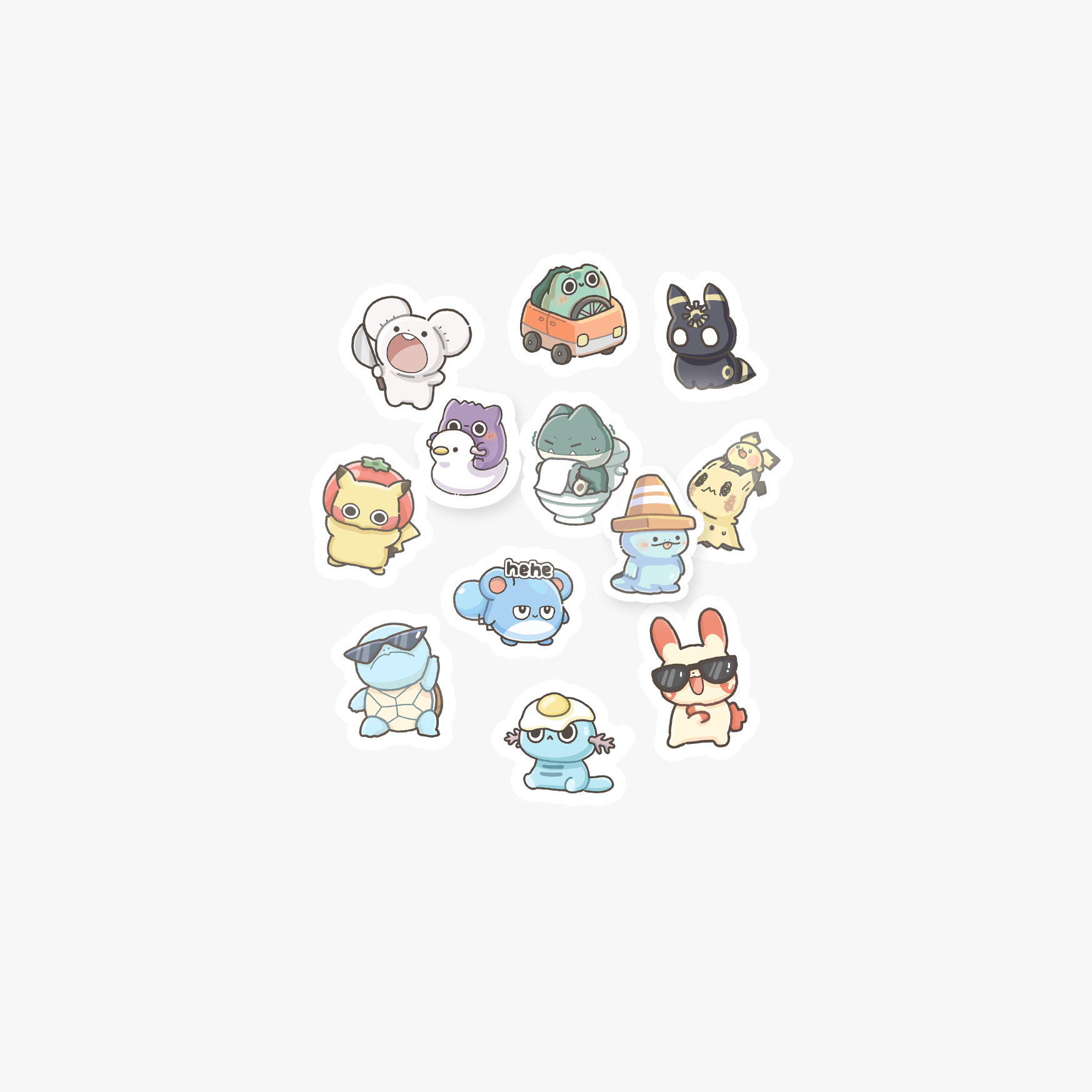 Silly pokémon mini sticker pack