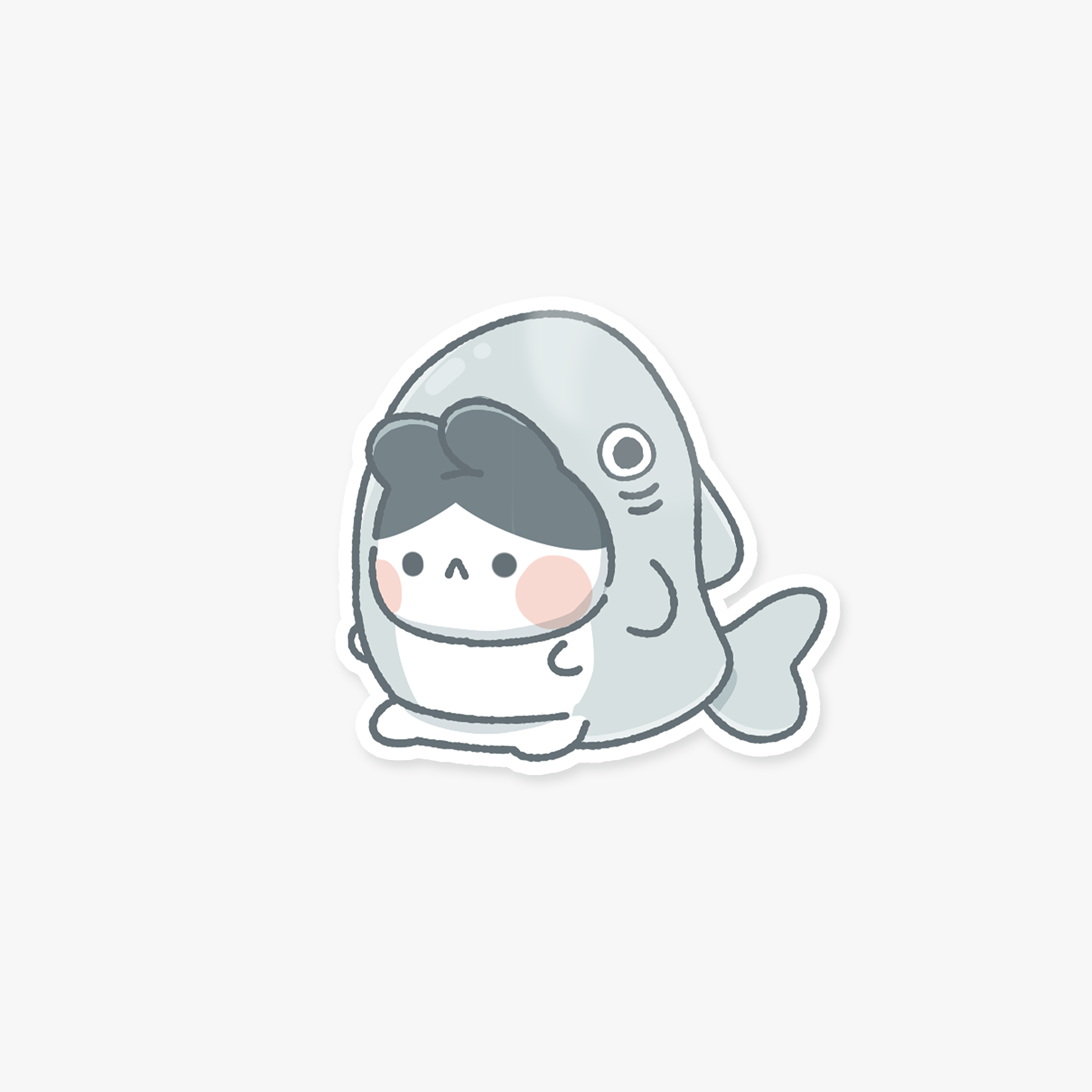 Shark bun sticker
