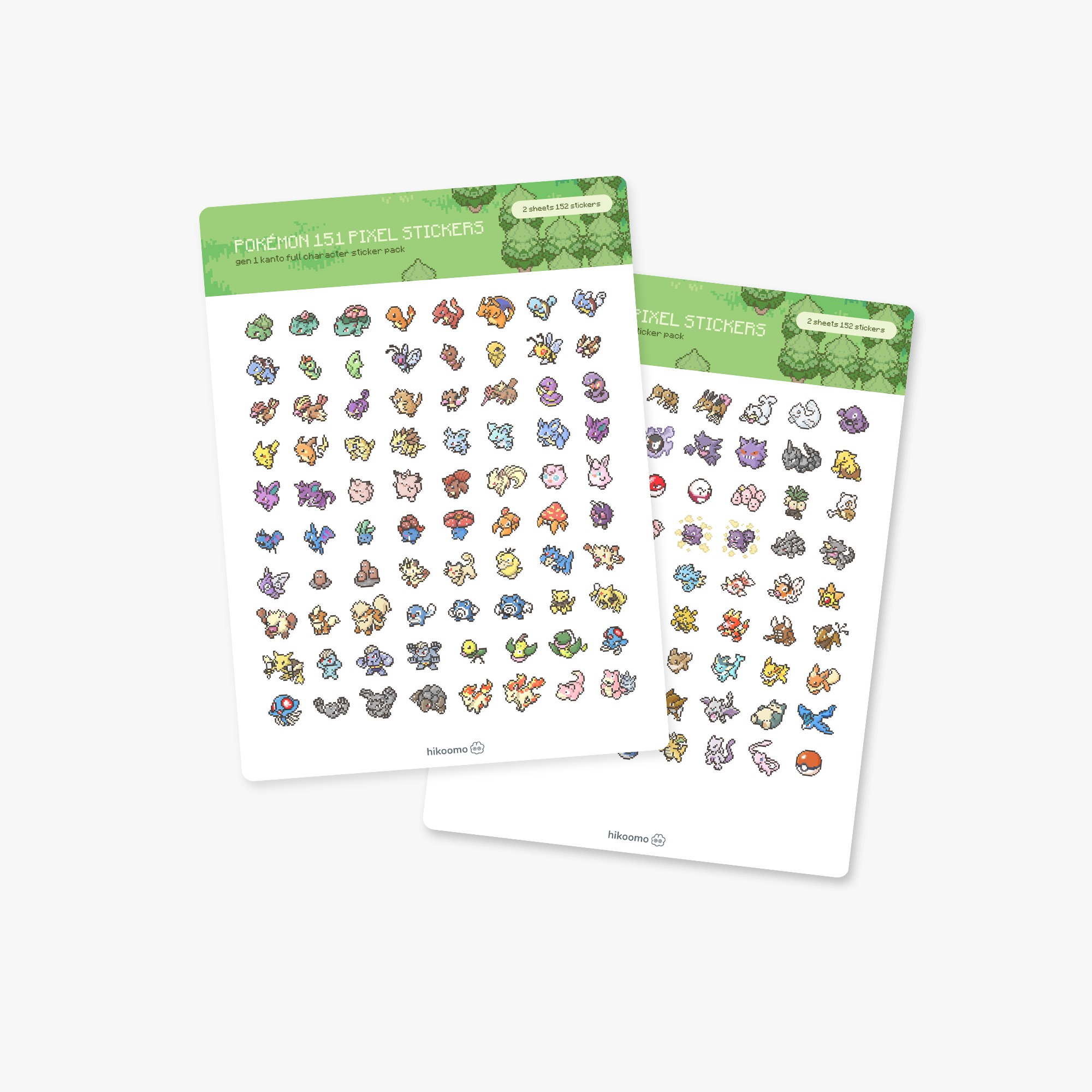 Pokémon 151 gen 1 pixel sticker sheets